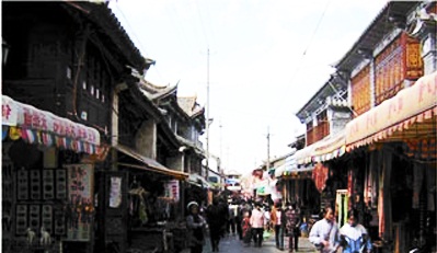 Tradiční ulice v Dali